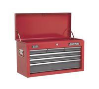 Topchest 6 Drawer with Ball-Bearing Slides - Red/Grey