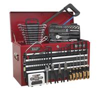 Topchest 6 Drawer with Ball-Bearing Slides - Red/Grey & 98pc Tool Kit