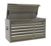 Sealey PTB104008SS Topchest 8 Drawer 1055mm Stainless Steel Heavy-Duty