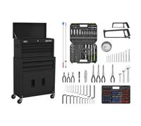 Sealey Topchest Rollcab 6 Drawers Black & Tool Kit 170 Pieces Ap22Bkcombo