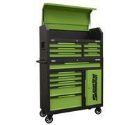 Sealey Topchest & Rollcab Combination 12 Drawer 1 Door Cupboard Green AP1080HVG