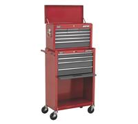 Sealey American PRO® Topchest & Rollcab Combination 13 Drawer - Red/Grey
