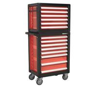 Sealey Topchest & Rollcab Combination 14 Drawer With Ball-Bearing Slides & 1233Pc Tool Kit Apttc02