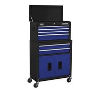 Sealey Topchest & Rollcab Combination 6 Drawer With Ball-Bearing Slides - Blue Ap22B