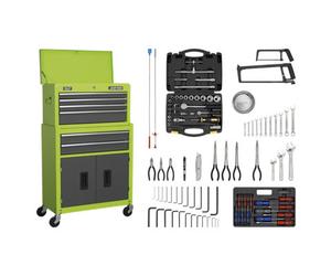 Sealey Topchest Rollcab6 Drawer Hi-Vis Green/grey 128 Pcs Tool Kit Ap2200Combohv