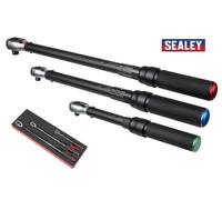 Sealey Torque Wrench 3pc Set 1/4" 3/8" 1/2" Black Premier Micrometer STW900SETB