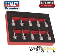 Sealey Torx Socket Bit Set EVA Tray T10-T50 10pc 3/8" Drive Trx-Star Premier