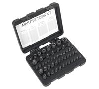 Sealey Torx Star Master Socket Set 52pc 1/4" 3/8" & 1/2"D Male & Female AK6199