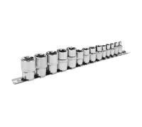 Sealey Torx Star Socket Set 14pc 1/4" 3/8" & 1/2"Sq Drive E4 to E24 S01265