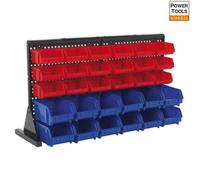 Sealey 30 Bin Bench Mounting Storage System Organiser + Steel Cross Bar Tps1218