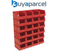 Sealey TPS324R Plastic Storage Bin 150 x 240 x 130mm, Red - Pack of 24