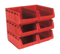 Sealey Plastic Storage Bin TPS56R 310 x 500 x 190 mm Red - Pack of 6