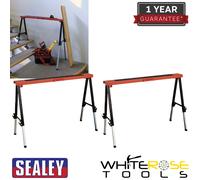 Sealey Trestle Fold Down with Adjustable Legs Pair Work Bench