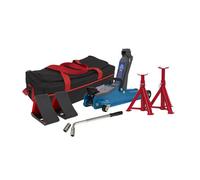 Sealey 1020LEBBAGCOMBO 2tonne Low Entry Short Chassis Trolley Jack - Blue and Accessories Bag Combo