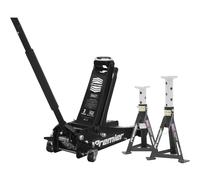 Sealey Trolley Jack 3 Ton Tonne Hydraulic & Axle Stand Set 3 Ton Car Garage Tool