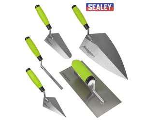 SEALEY TROWEL SET 5PC PLASTERING SOFT GRIP TRADESMAN BRICK POINTING S01300