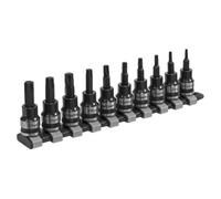 Sealey Trx-Star Socket Bit Set 10 Pieces 3/8" Square Drive Black Series Ak6207B