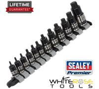Sealey Trx-Star Socket Bit Set Black 12pc 1/4" 3/8" 1/2" Dr Stubby Torx Premier