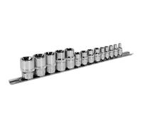 Sealey AK618B Trx-Star* Socket Set 14Pc 1/4in 3/8in & 1/2inSq Drive E4-E24 Black Series