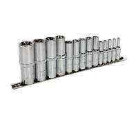 Sealey Premier TRX-Star Deep Socket Set 1/4", 3/8" & 1/2"Sq Drive E4-E24 14pc