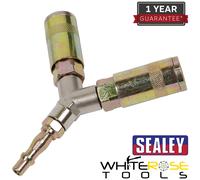 Sealey Twin Coupling Bodies Y Adaptor Air Line Connector Splitter 1/4" BSP