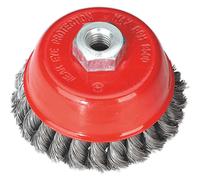 Sealey TKCB100 Twist Knot Wire Cup Brush Ø100Mm M14 X 2Mm
