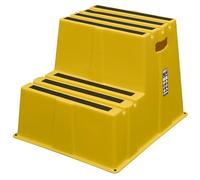 Sealey Two Step Safety Steps, Heavy-Duty Build, Anti-Slip Treads, Rubber Feet, 150kg Capacity, 500mm Height, Yellow - KS6