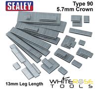 Sealey Type 90 Staples 18 Gauge SWG 5000 Pack 13mm Length 5.7mm Crown Staple