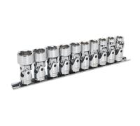 Sealey AK2710 Universal Joint Socket Set 10Pc 3/8inSq Drive 6Pt Walldrive® Metric