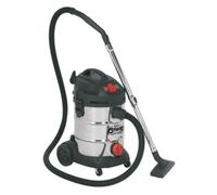 Sealey Vacuum Cleaner Ind 30L 1400W/230V Stainless Drum Auto Start