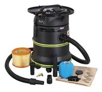 Vacuum Cleaner Industrial Dust-Free Wet/Dry 35L 1000W/230V Plastic Drum M-Class Self-Clean Filter