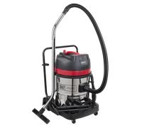 Sealey 60L Vacuum Cleaner Wet & Dry Stainless Steel Drum 2400W/230V PC460