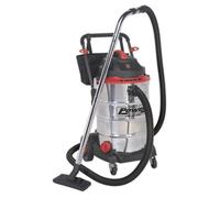 Sealey 60L Vacuum Cleaner Wet & Dry Stainless Steel Drum 2400W/230V PC460