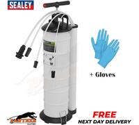 Sealey Vacuum Oil and Fluid Extractor S01169 6.5L Manual Suction + Gloves
