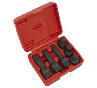 Sealey Vag Impact Spline Socket Bit Set 6pc 1/2"Sq Drive Hubs Suspension SX052