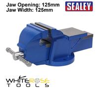 Sealey Vice Heavy Duty 125mm Work Bench Vise Clamp Engineer Anvil