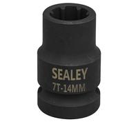 Sealey VS0985 Brake Caliper Socket 1/2"Sq Drive 14mm 7-Point