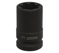 Sealey VS0986 1/2" Sq Drive 20mm Square Ribe Brake Caliper Socket 7pt