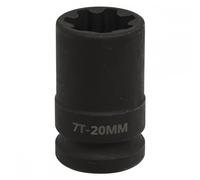 Sealey VS0986 Brake Caliper Socket 1/2inSq Drive 20Mm 7-Point