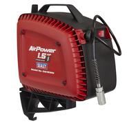 Sealey Wall Mount Oil Free Air Compressor SAC15WM - 1.5hp, 8 bar, 160l/min, 7m Retractable Hose Reel
