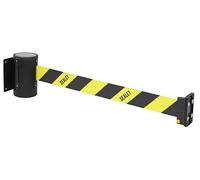 Sealey Wall Mounting Retractable Belt Barrier, Steel Plate. 5m Belt, Wall Mounted Topper, EV22