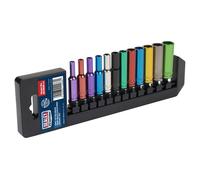 Sealey AK282D Multi-Coloured Socket Set 12Pc 1/4inSq Drive Deep Walldrive® Metric