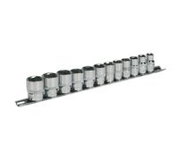 Sealey Socket Set AK2693 12pc 3/8" Drive Hexagon (6pt) WallDrive Metric
