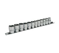Sealey Socket Set AK2693 12pc 3/8" Drive Hexagon (6pt) WallDrive Metric