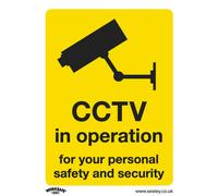 Sealey Rigid Plastic CCTV in Operation Sign Pack of 10 75mm 100mm Standard