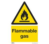 Sealey Warning Safety Sign Flammable Gas Rigid Plastic 200 X 300mm Ss59P1