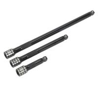 Sealey Wobble/rigid Extension Bar Set 3Pc 3/8"sq Drive Black Series Ak7691
