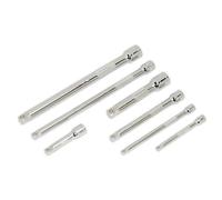 Sealey Wobble/rigid Extension Bar Set 7Pc 1/4", 3/8" & 1/2"sq Drive Ak770