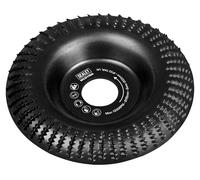 Sealey 115mm Bevel Shape Wood Carving Disc 22mm Bore
