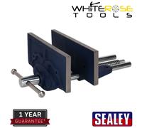 Sealey Woodworking Vice 175mm Heavy Duty Cast Plate Under Bench Mounting